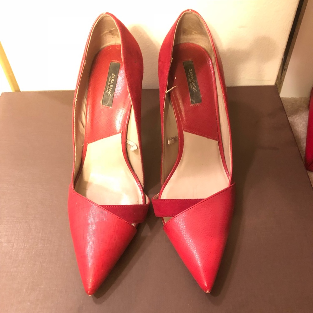 Red Zara pumps size 9